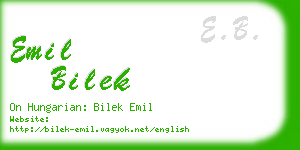 emil bilek business card